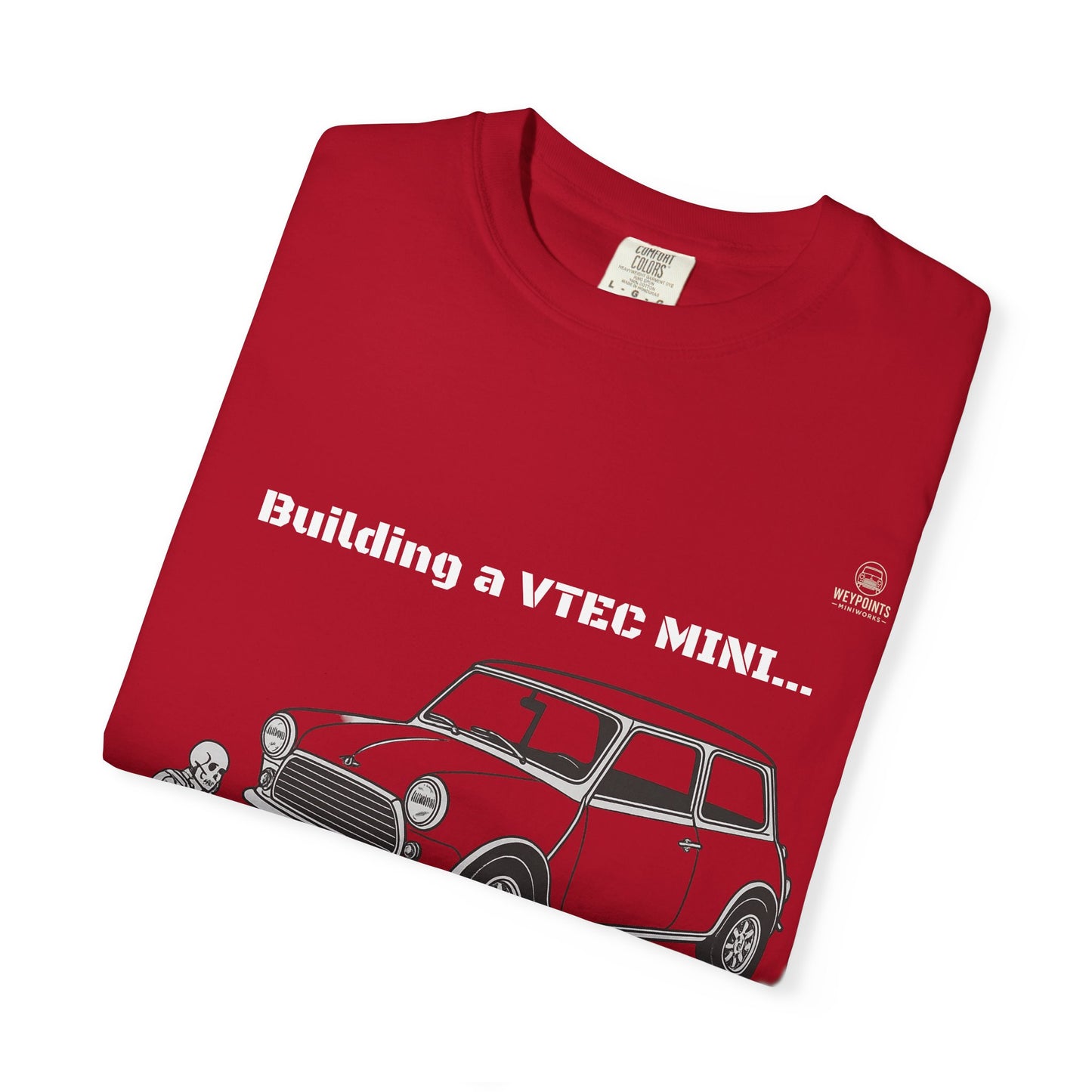 Building a VTEC Mini T-Shirt — "Waiting for Parts" Classic Car Mechanics Tee
