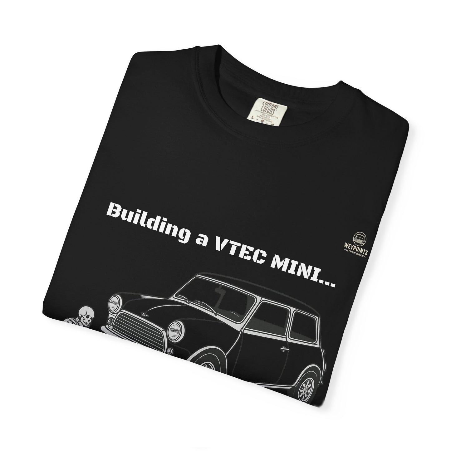 Building a VTEC Mini T-Shirt — "Waiting for Parts" Classic Car Mechanics Tee