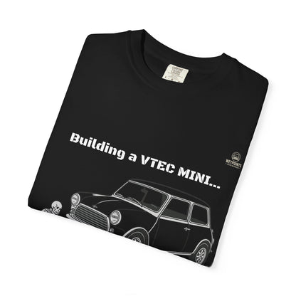 Building a VTEC Mini T-Shirt — "Waiting for Parts" Classic Car Mechanics Tee