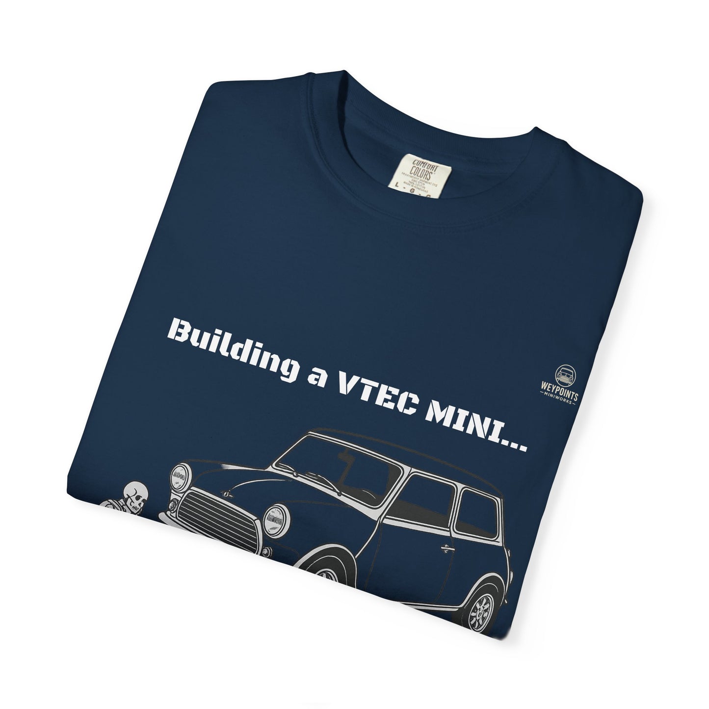 Building a VTEC Mini T-Shirt — "Waiting for Parts" Classic Car Mechanics Tee