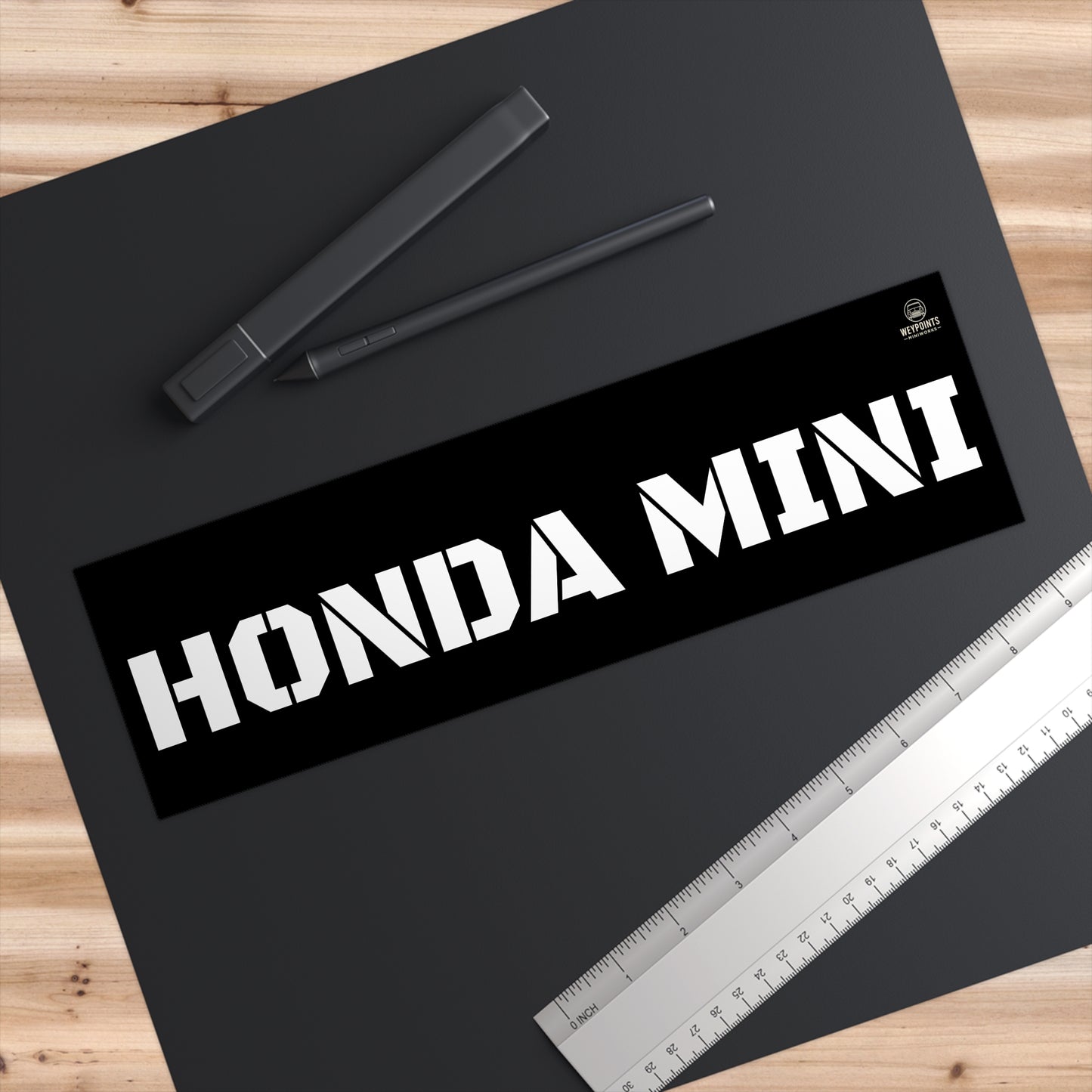 Honda Mini Bumper Sticker — Black Vinyl Car Decal