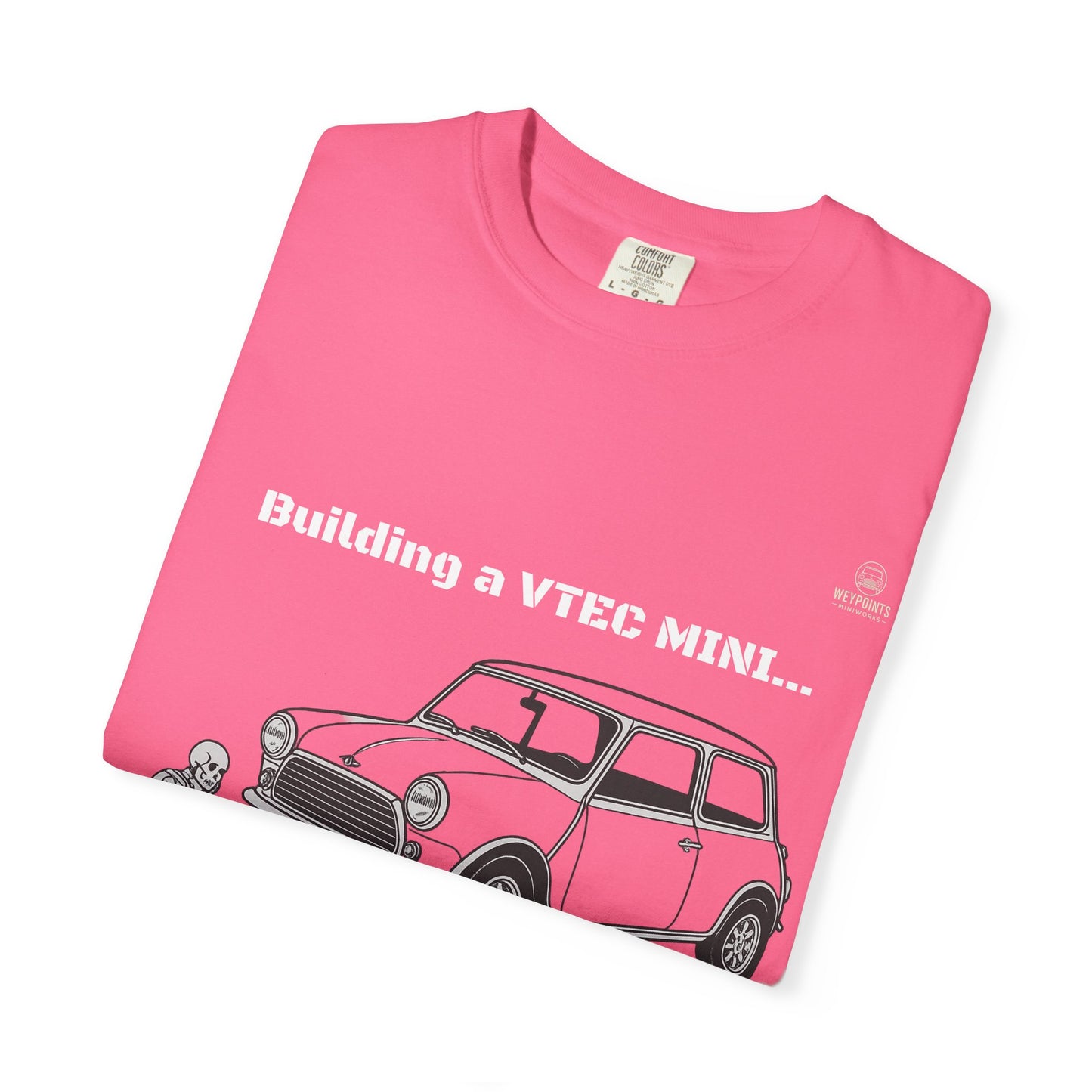 Building a VTEC Mini T-Shirt — "Waiting for Parts" Classic Car Mechanics Tee