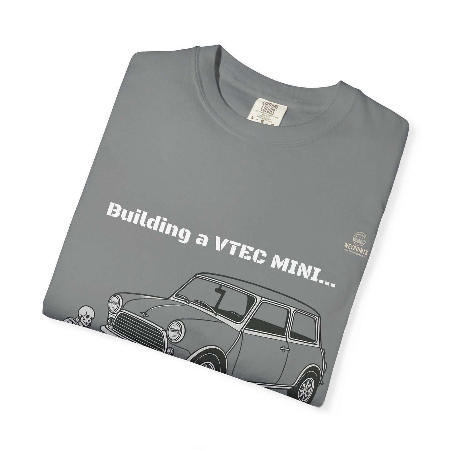 Building a VTEC Mini T-Shirt — "Waiting for Parts" Classic Car Mechanics Tee