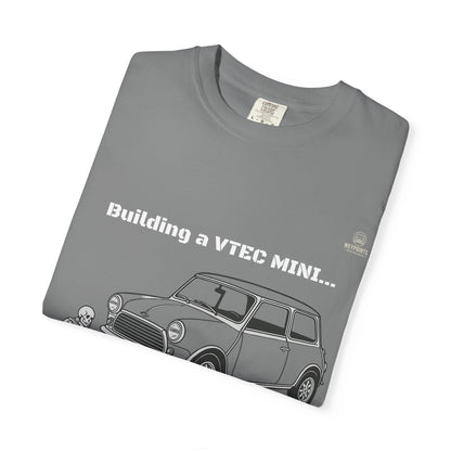 Building a VTEC Mini T-Shirt — "Waiting for Parts" Classic Car Mechanics Tee