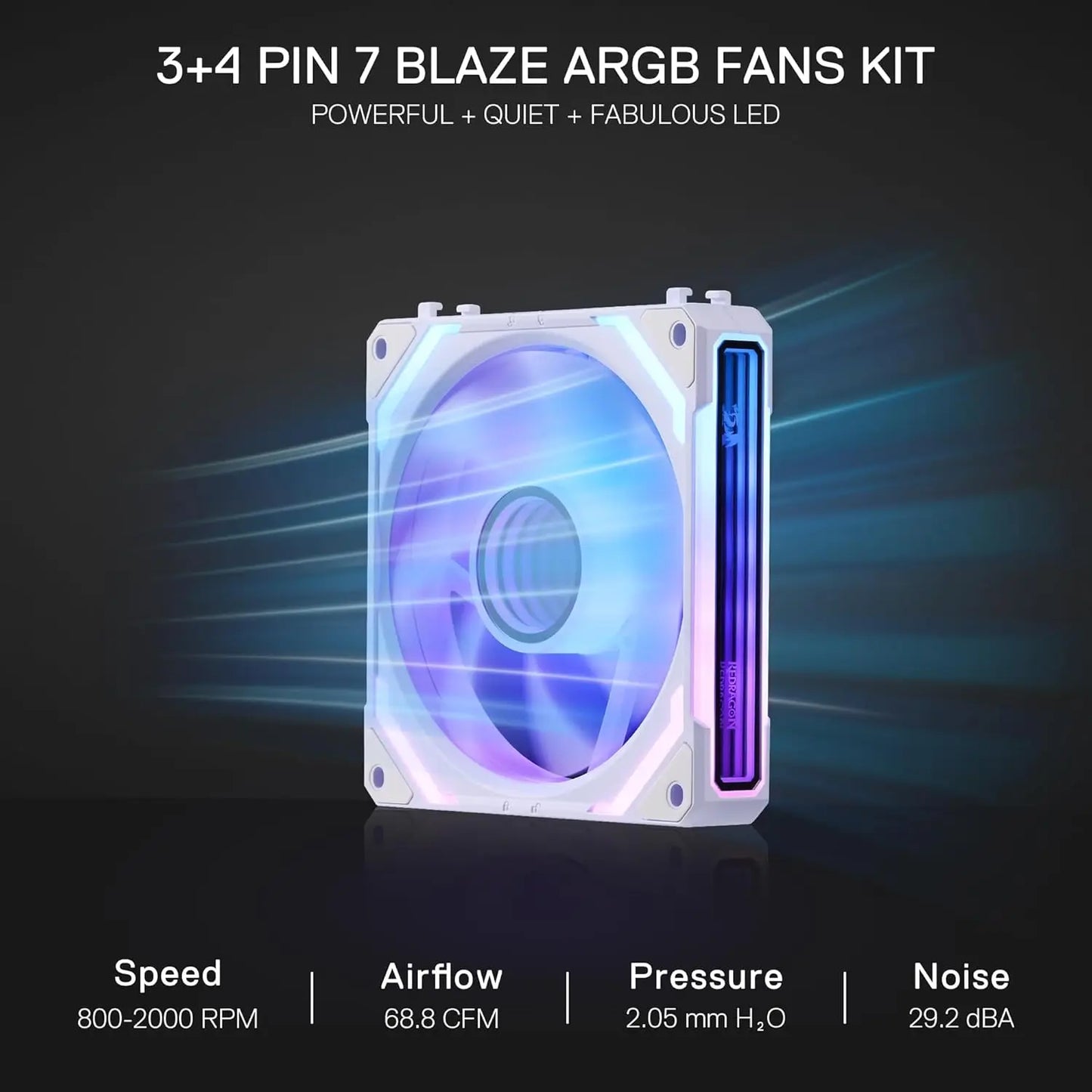 Redragon GCF012 Standard 120mm 4 Pin PC Case Fan