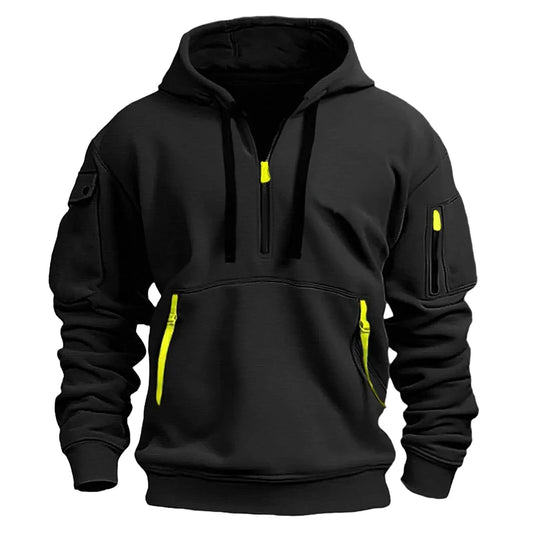 Hoodie with zipper sleeve pocket