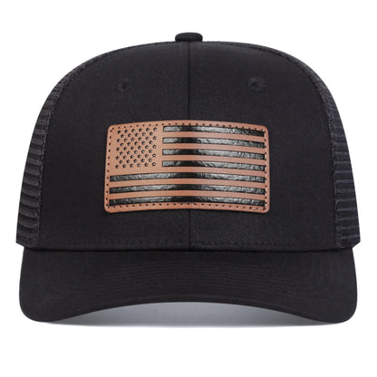 American Flag Leather hat